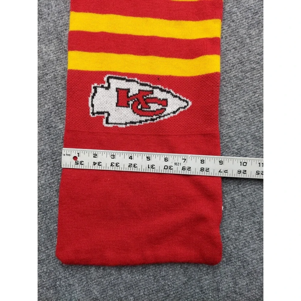 Kansas City‎ Chiefs Scarf Long Striped Pom Pom Ball Logo Knit 59